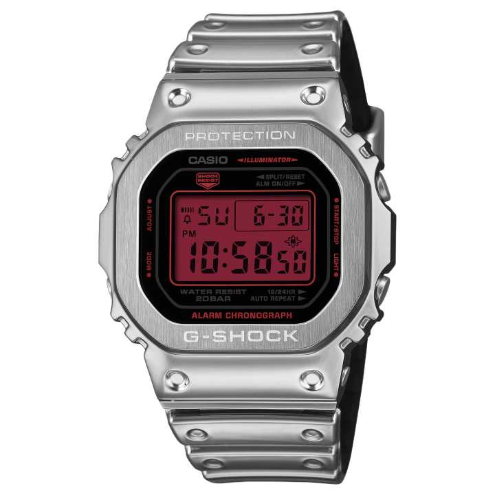CASIO CASIO FINE METALLIC Quartz Movement Silicone Strap Watch Men's Watches Red Watch Dial