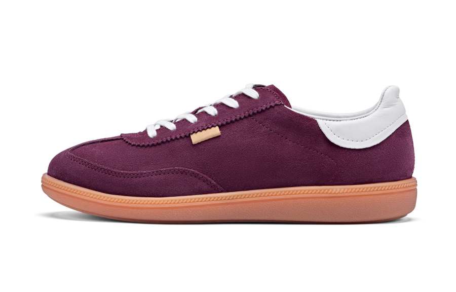 Ecco SS26 SOFT 11 Collection Low top German Army Trainers Women's Dark Gemstone Red 235813