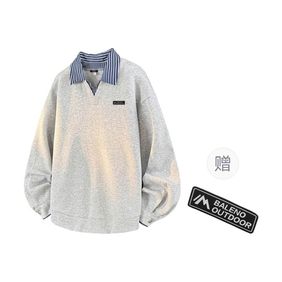 BALENO Sweatshirts Women's Lapel Moderate Mock Two Piece