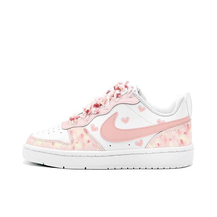 Nike Nike Court Borough 2 Pink Mist Peach Blossom, Gaibei Manufacturing Leather Cushioning Abrasion Resistant Slip Resistant