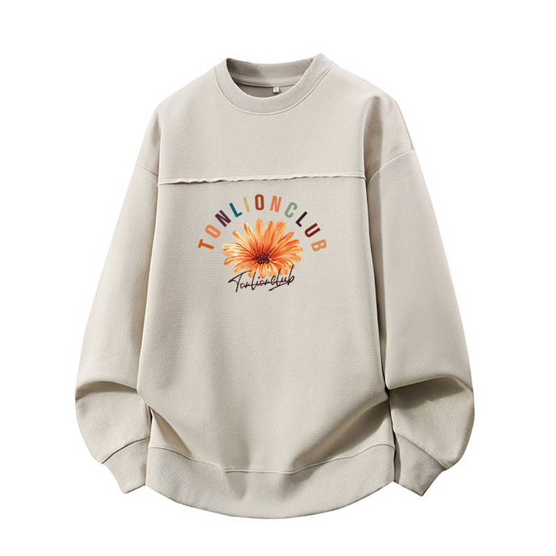 Tonlion Sweatshirts Men's Crew Neck Moderate