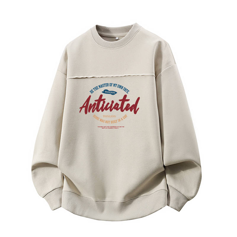 Tonlion Sweatshirts Unisex Crew Neck Moderate Regular