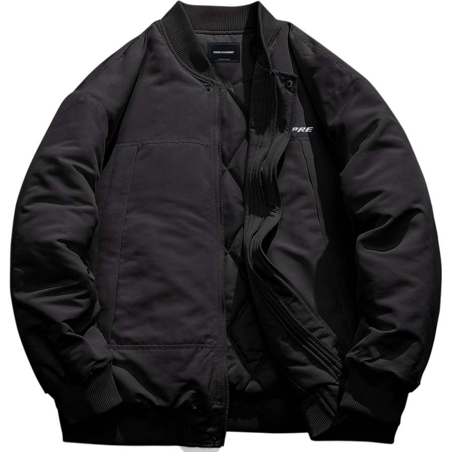 PRESSURE PRESSURE Puffer Jackets Unisex Baseball Collar Thickened