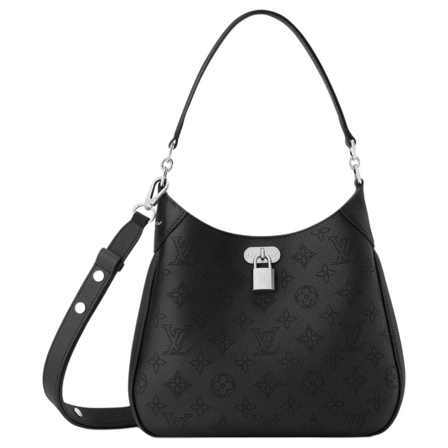 LOUIS VUITTON Calfskin Shoulder Bag, Crossbody Bag, Handbag Small Women's Black