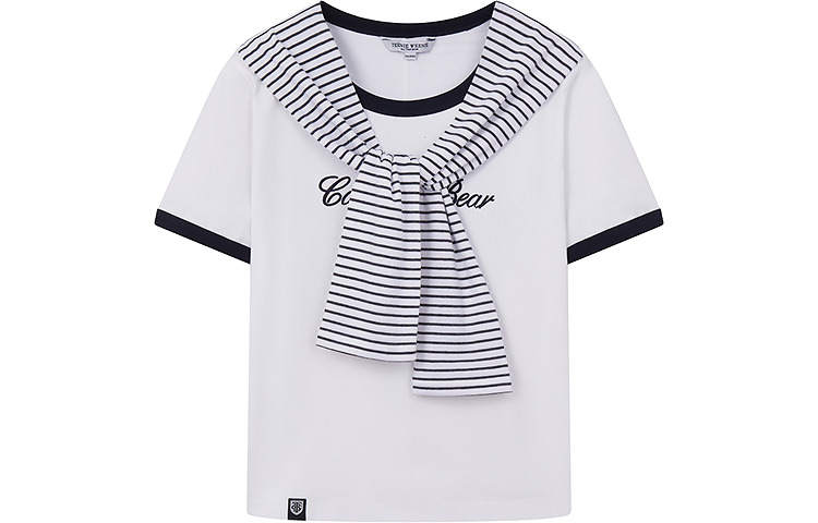 Teenie Weenie T Shirts Women's Color Blocking Crew Neck Moderate Straight Fit
