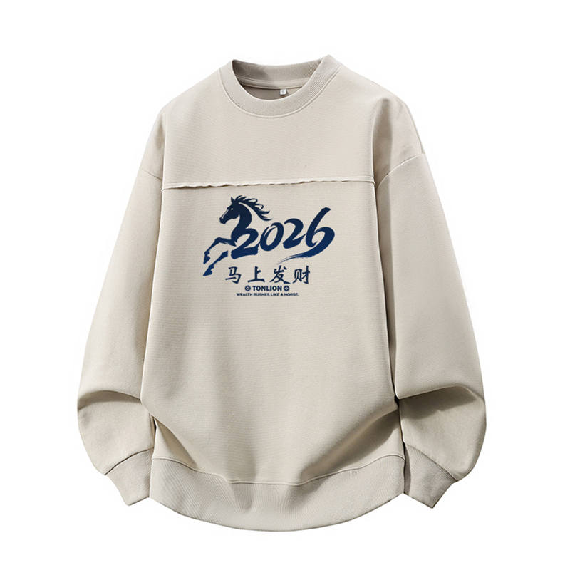 Tonlion Sweatshirts Unisex Crew Neck Moderate Regular