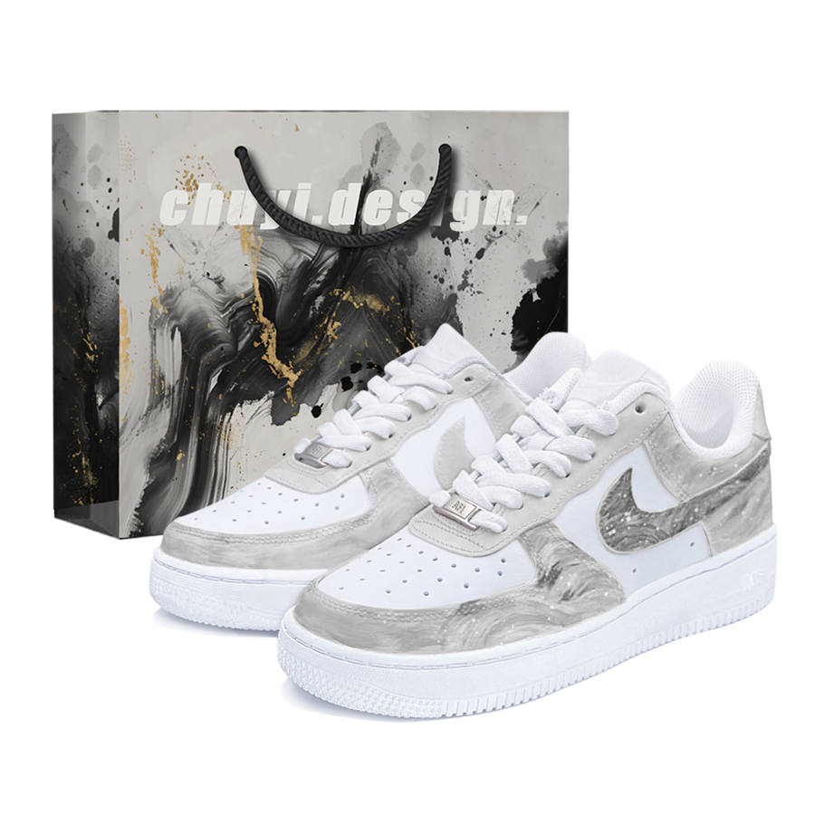 Nike Nike Air Force 1 Shopping Bag, Galaxy Series, First Grade Culture Abrasion Resistant Balance Low top Skateboard Shoes