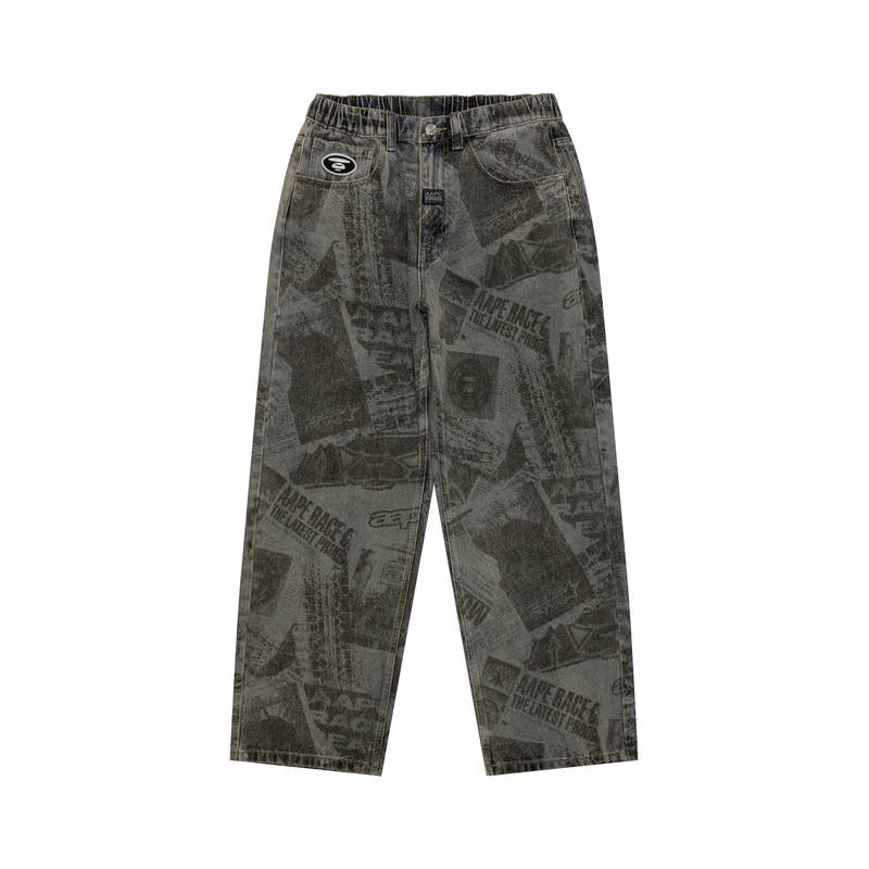 Aape Aape logo-patch printed trousers