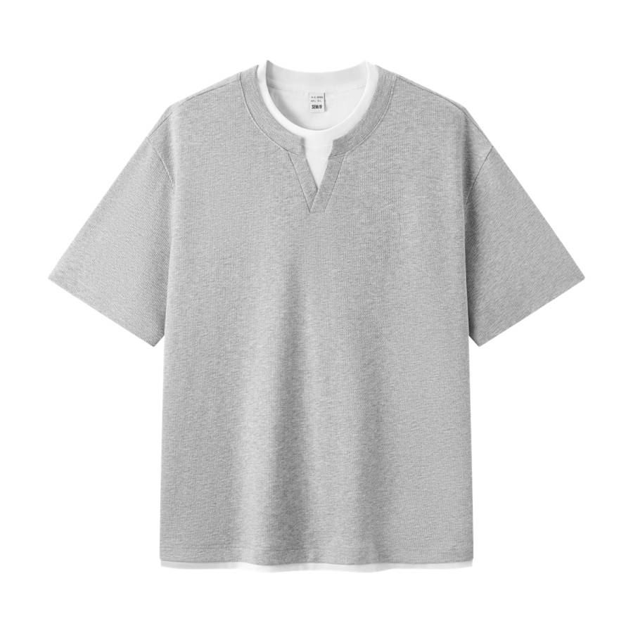 Semir T Shirts Men's Crew Neck Moderate Mock Two Piece