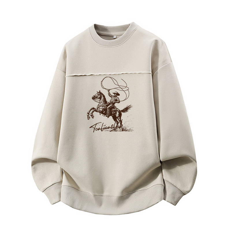 Tonlion Sweatshirts Unisex Crew Neck Moderate Regular