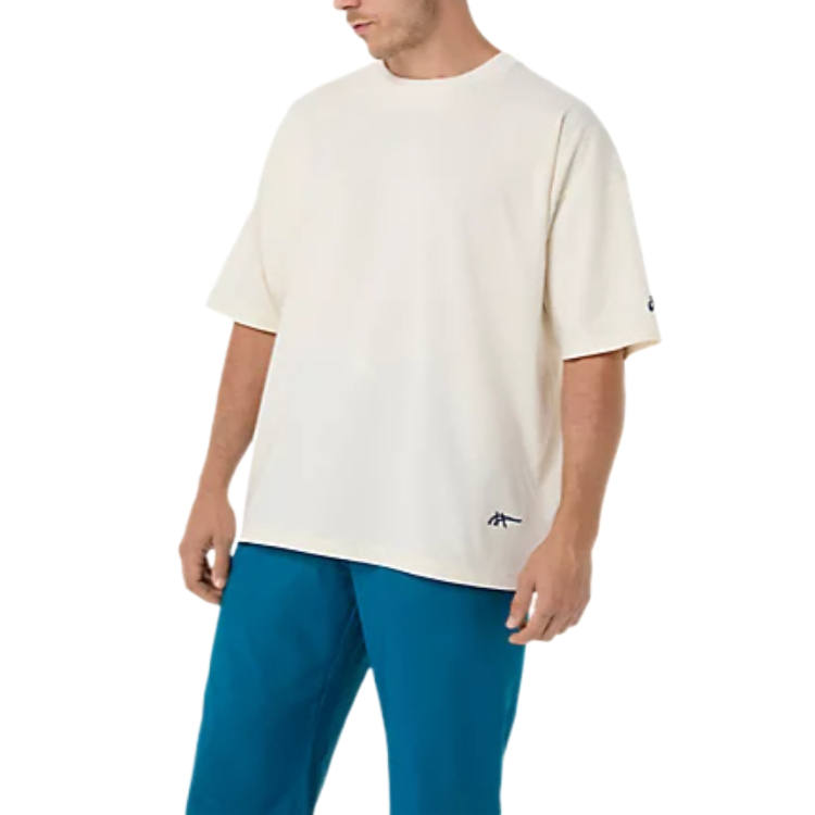 ASICS T Shirts Unisex Butter/London Crew Neck Moderate