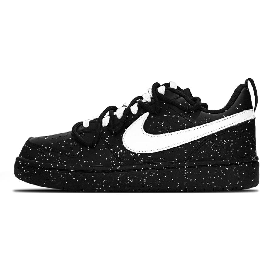 Nike Nike Court Borough White Mist Ink Splatter Leather Abrasion Resistant Lightweight Cushioning Slip Resistant Low top
