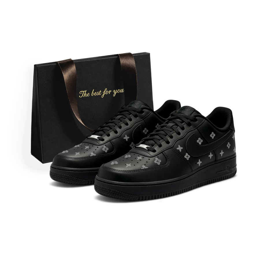 Nike Nike Air Force 1 07 Leather Abrasion Resistant Low top Skateboard Shoes Unisex Black