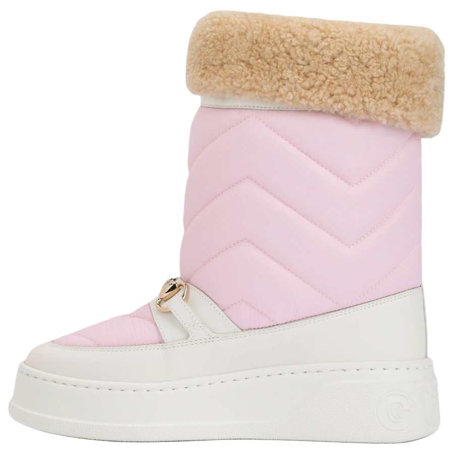 GUCCI GUCCI Interlocking Leather Ankle Boots Women's Pink