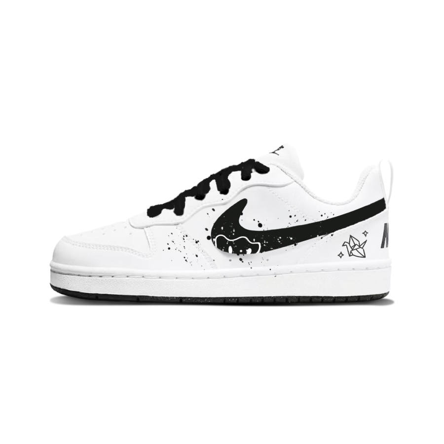 Nike Nike Court Borough Origami Crane Dream Synthetic Leather Low top Kids' Skateboarding Shoes Black