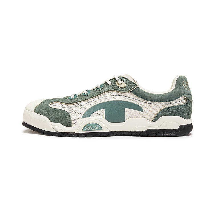 Champion Low top Skateboard Shoes Men's Milk White/Dark Moss Green