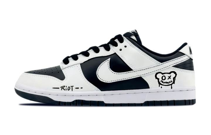 Nike Nike Dunk Bear Graffiti Low top Skateboard Shoes Unisex Black White