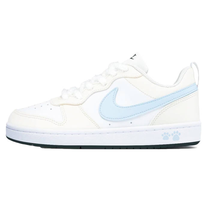 Nike Nike Court Borough Light Blue Claw Cushioning Abrasion Resistant Low top Skateboard Shoes Yellow Unisex
