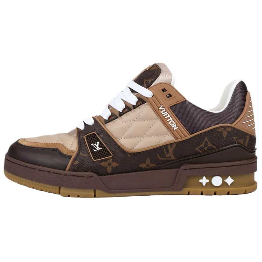 LOUIS VUITTON Trainer Paris Limited Cow Leather Low top Skateboard Shoes Men's Brown