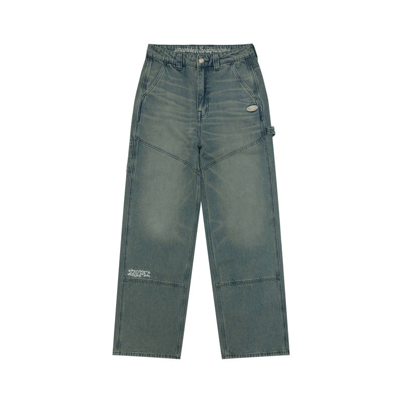 Aape Jeans Women's Blue BLL Moderate Straight Fit Pants