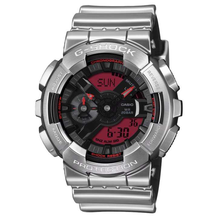 CASIO CASIO FINE METALLIC Quartz Movement Silicone Strap Watch Men's Watches Black Dial