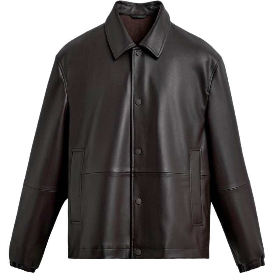 ZARA ZARA Leather Jackets Men's Brown Lapel Moderate Other