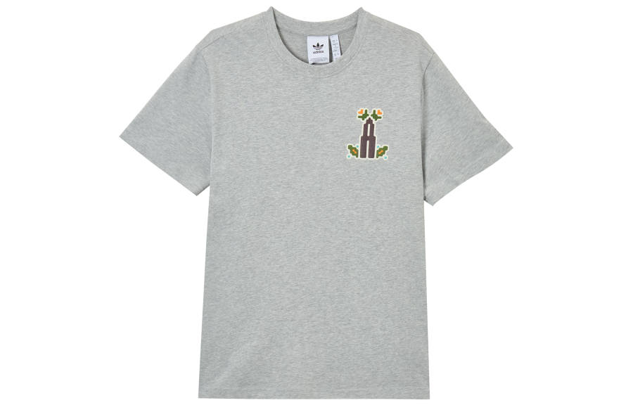 Adidas Originals T Shirts Men's Medium Heather Gray Crew Neck Moderate