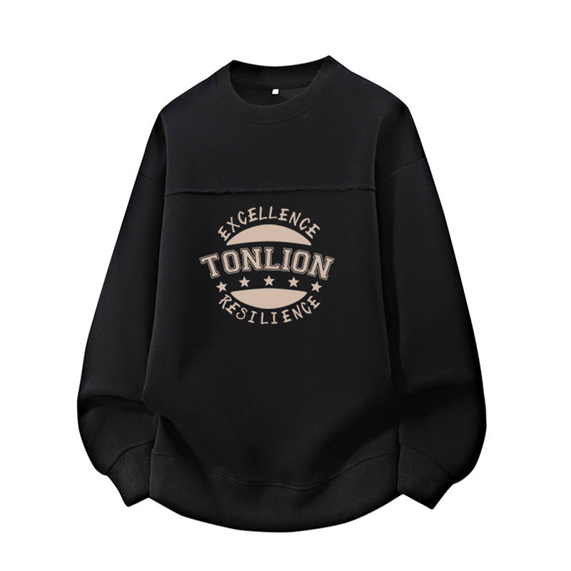Tonlion Sweatshirts Men's Crew Neck Moderate Regular