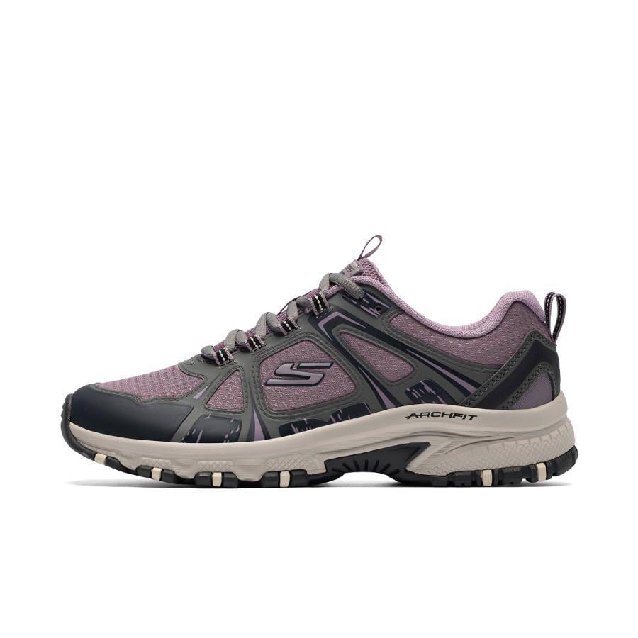 Skechers Textile, Synthetic Leather Low top Mountaineering Shoes Women's Charcoal Gray/Purple