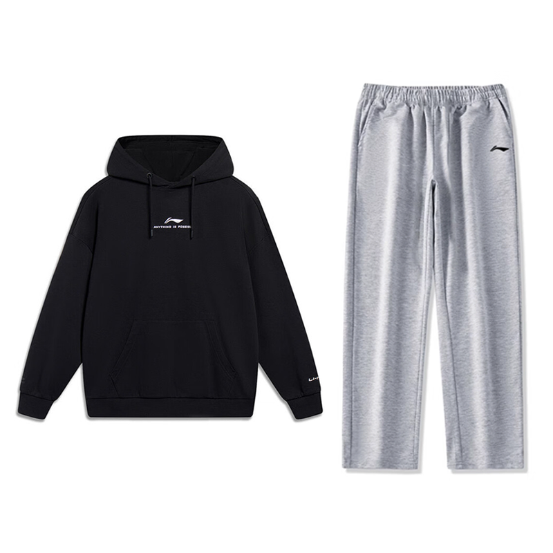 Li-Ning Li Ning Casual Sportswear Unisex Black+New Light Heather Gray