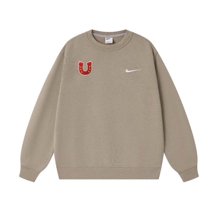 Nike Nike Club Sweatshirts Men's Khaki Crew Neck Thickened Regular