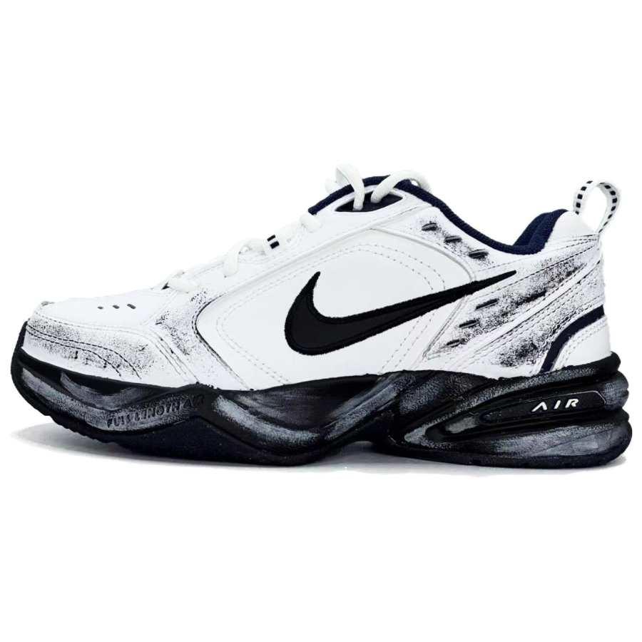Nike Nike Air Monarch 4 Utopia Leather Abrasion Resistant Abrasion Resistant Low top Chunky Sneakers Unisex Black White