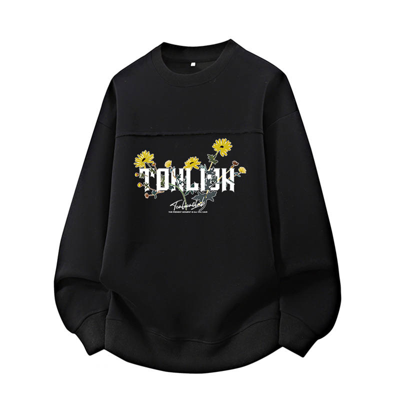 Tonlion Sweatshirts Unisex Crew Neck Moderate Regular