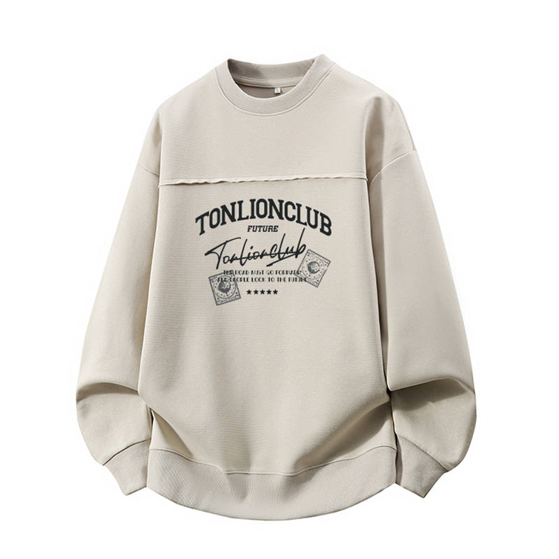 Tonlion Sweatshirts Unisex Crew Neck Moderate Regular