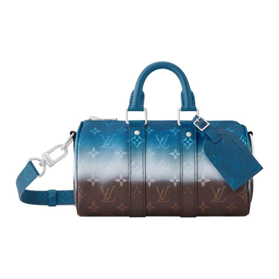 LOUIS VUITTON Keepall Monogram Pigment Artificial Leather One Shoulder Handbag 25 Men's Blue & Brown