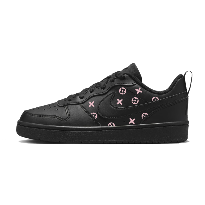 Nike Nike Court Borough Pink Monogram Leather Abrasion Resistant Lightweight Cushioning Slip Resistant Low top