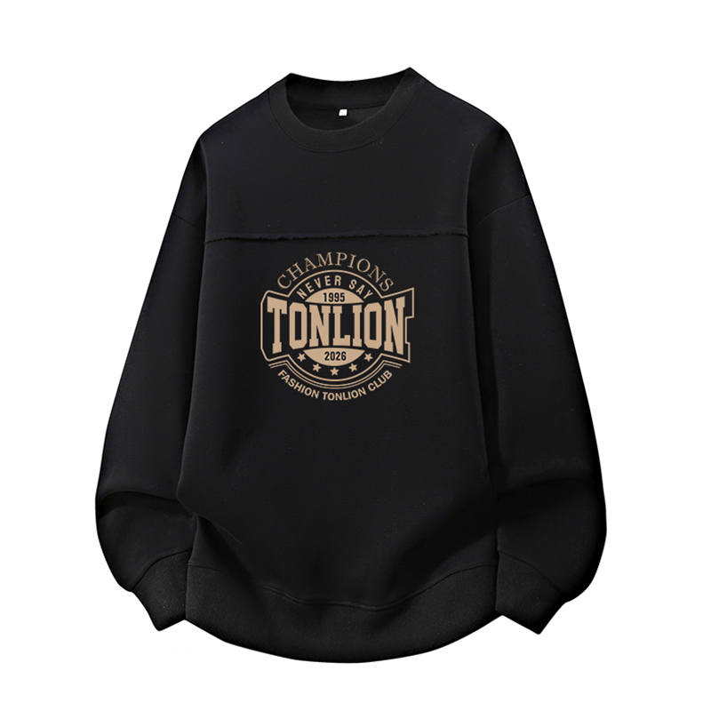 Tonlion Sweatshirts Unisex Crew Neck Moderate Regular