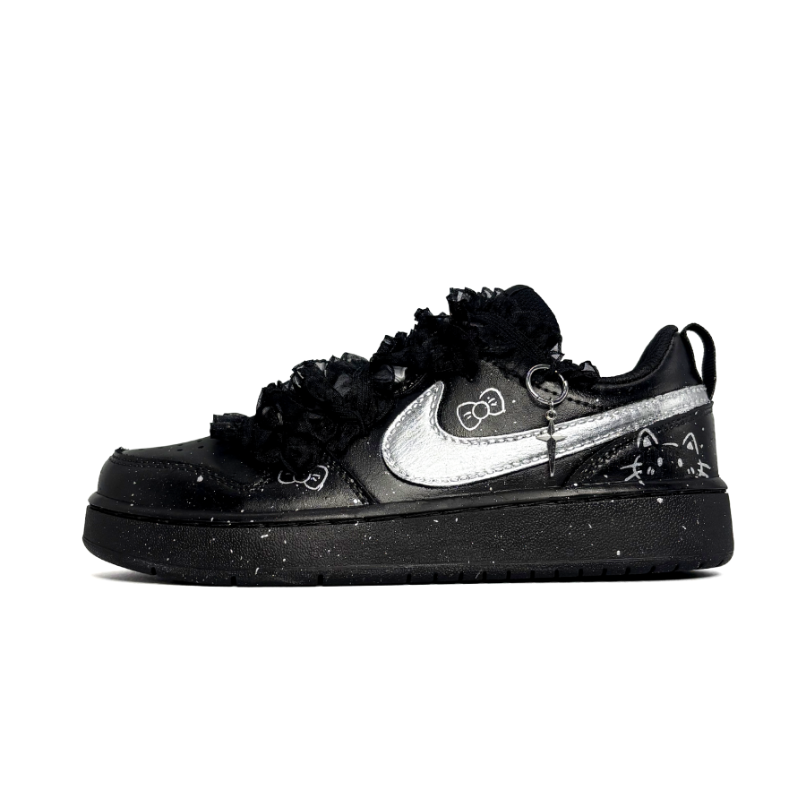 Nike Nike Court Borough Meowth Planet, Cute, Cute Pet Design Synthetic Leather Abrasion Resistant Slip Resistant