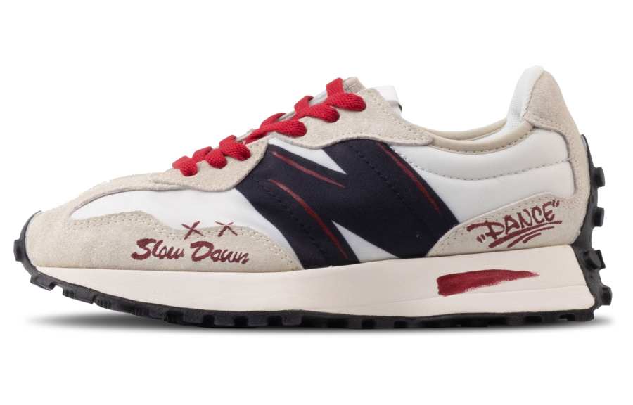 New Balance New Balance NB 327 Abrasion Resistant Breathable Low top Casual City Commuting Running Shoes Men's Beige Red