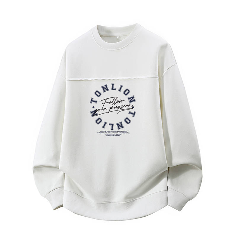 Tonlion Sweatshirts Unisex Crew Neck Moderate Regular