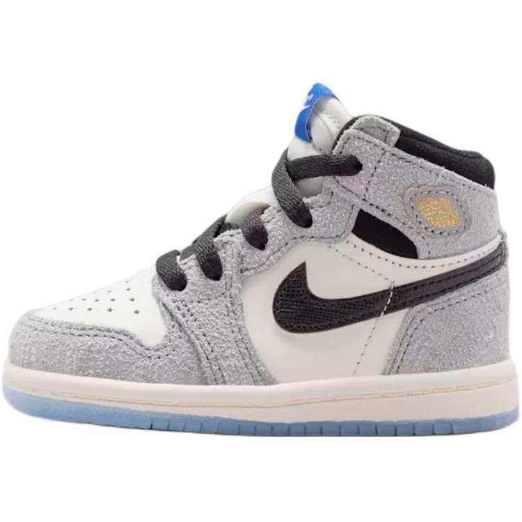 Jordan Jordan Air Jordan 1 Slip Resistant Abrasion Resistant High top Toddler Shoes Gray Infant And Toddler