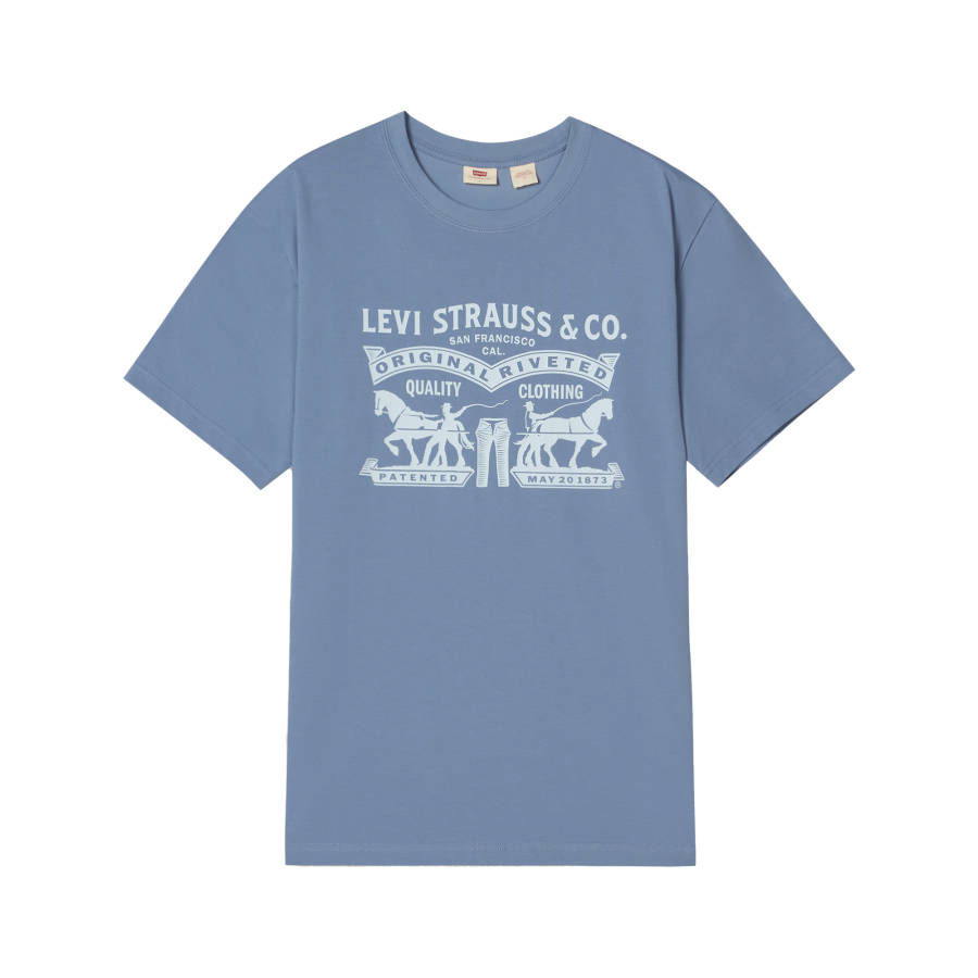 Levis Levis T Shirts Unisex Blue Crew Neck Thin