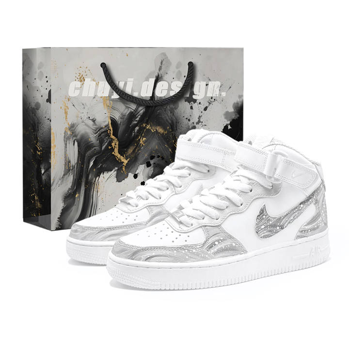 Nike Nike Air Force 1 Skateboard Shoes Women's Mid Top White/Gray