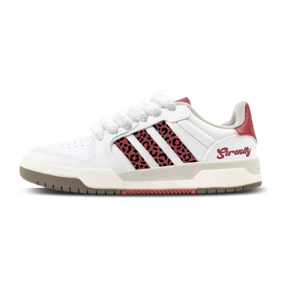 Adidas Neo Entrap Red Leopard Print Abrasion Resistant Low top Skateboard Shoes Unisex White Red