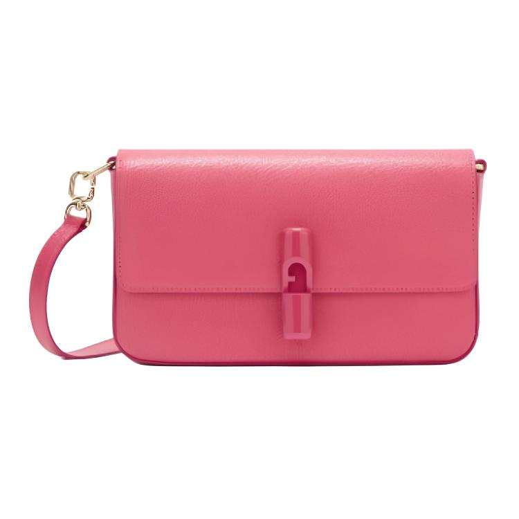 Furla Textured Leather Crossbody Bags Small Women's Velvet Pink