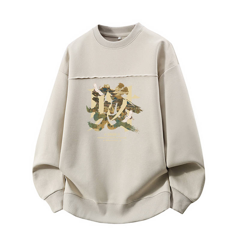 Tonlion Sweatshirts Unisex Crew Neck Moderate Regular
