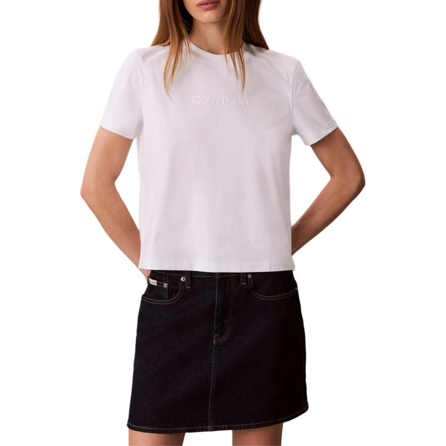Calvin Klein T Shirts Women's White Crew Neck