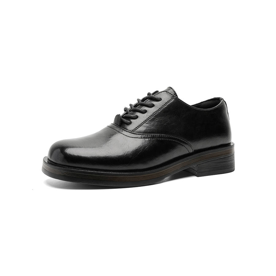 Lanza British Thick Sole Height Increasing Classic Vintage Fashion Cleanfit Trendy Business Formal Derby Shoes
