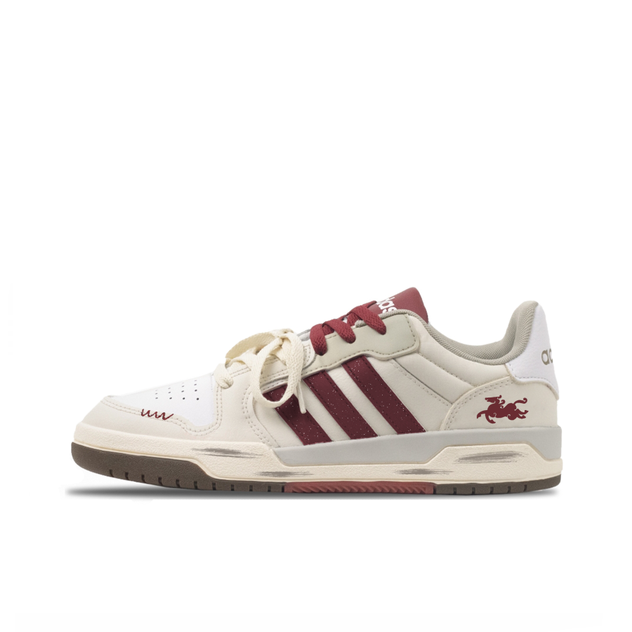 Adidas Neo Entrap Horse Red Hare Synthetic Leather Slip Resistant Abrasion Resistant Low top Skateboard Shoes Unisex