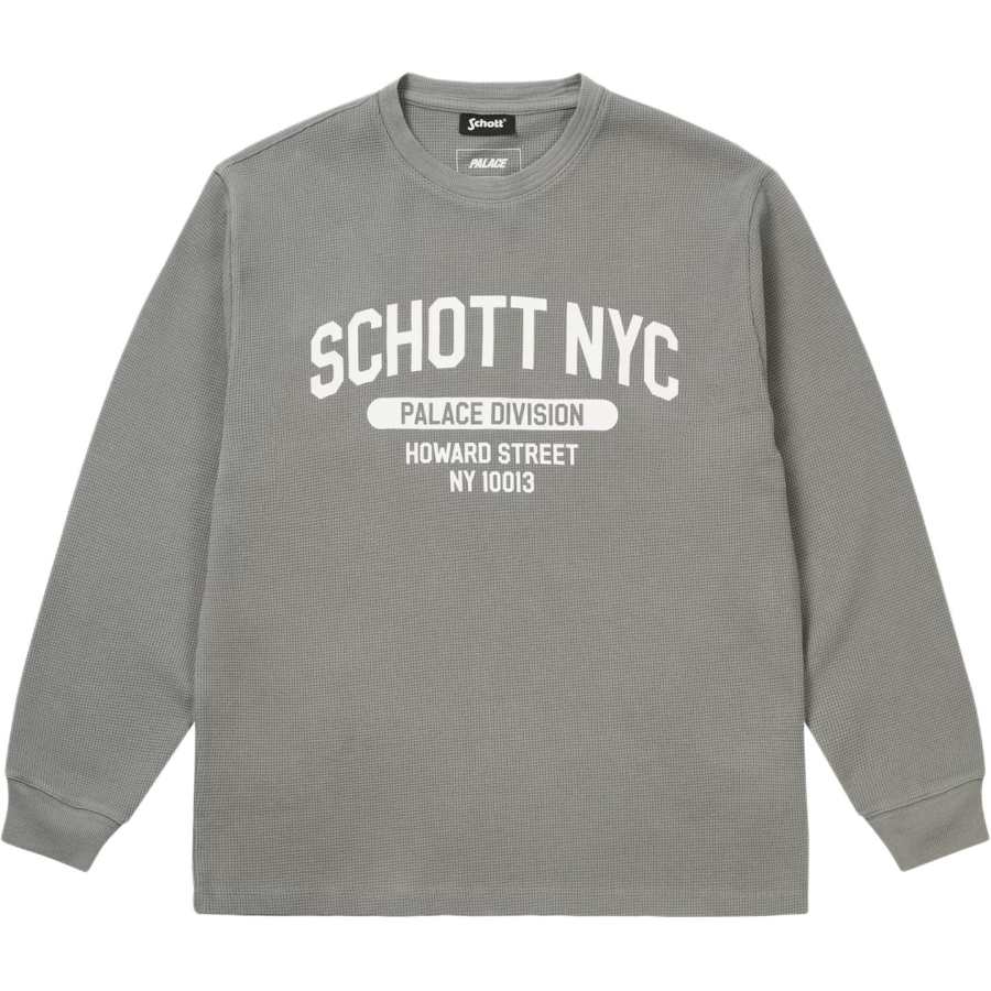 PALACE x Schott N.Y.C. SS26 SCHOTT WAFFLE LONGSLEEVE T Shirt Unisex